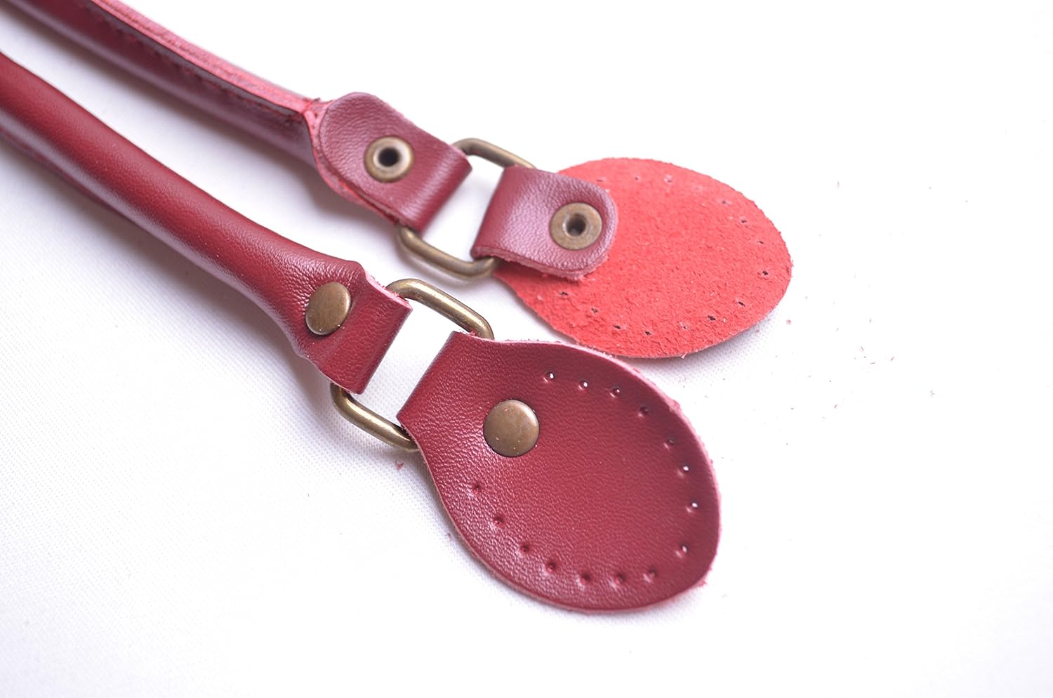 Wento Pair 19 Inches Purses Straps, Cowhide Leather Purse Handles, Genuine Leather Handles, Cowhide Leather Purses Straps, Soft Cow Leather Straps, Purse Making Supplies (Camel Brown)