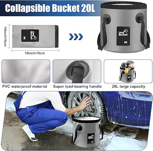 Miniatura 40 de Viewsun Kit de limpieza de automóvil de 20 piezas, kit de detalles para interiores de automóvil con aspiradora de mano de alta potencia, juego