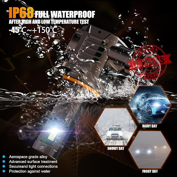 9005 HB3 Led Headlight Bulb 6500K, 33000LM 800% Brighter