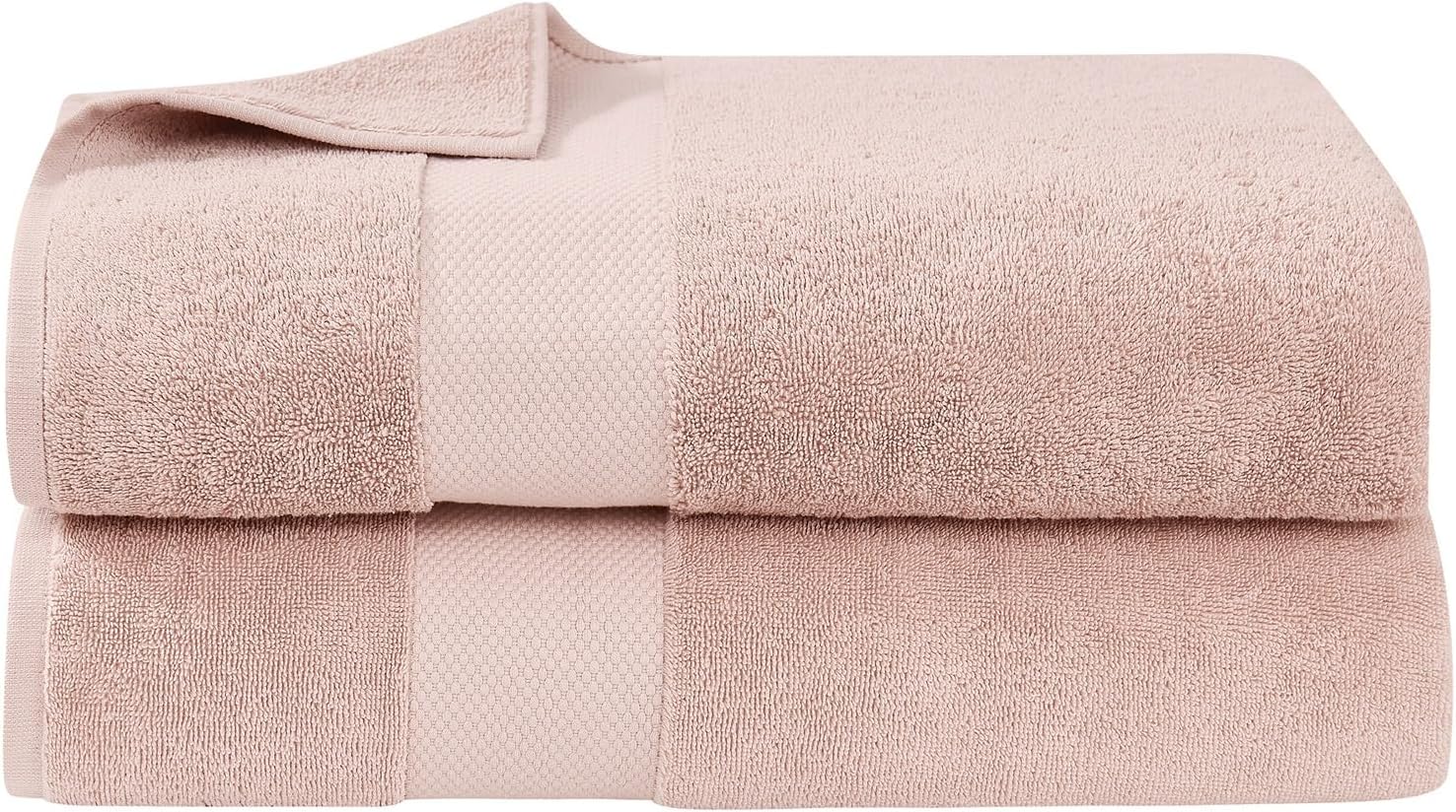 Brooklyn Loom 100% Turkish Cotton 2 Piece Bath Sheet in Blush, Solid Color Themed, Oeko-TEX Certified Confidence