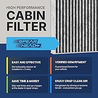 Vista 3 de Filtro de cabina AC y calefactor de defensa contra olores Breathe Easy de Spearhead, se ajusta como OEM, hasta un 25% más duradero con carbón