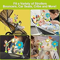 Vista 5 de Arco Ajustable de Juguetes para Cuna de Bebé para Lactantes y Niños Pequeños, Arco para Carriola, Juguetes para Cuna con Fascinantes Colgantes
