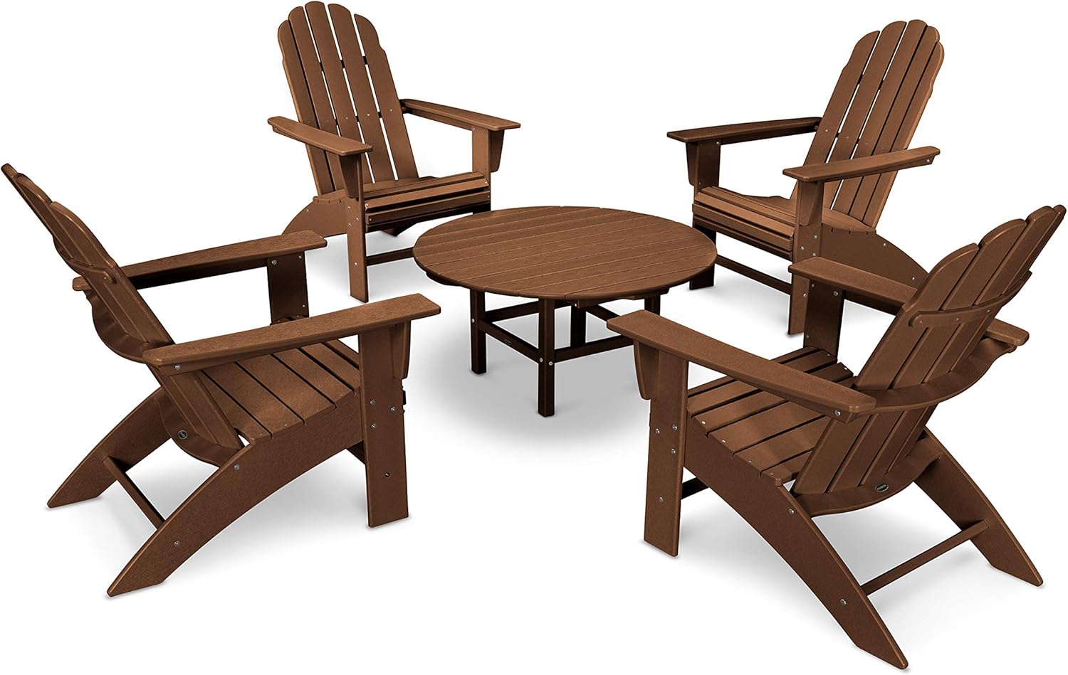 POLYWOOD Vineyard 5-Piece Oversized Adirondack Chair Conversation Set
