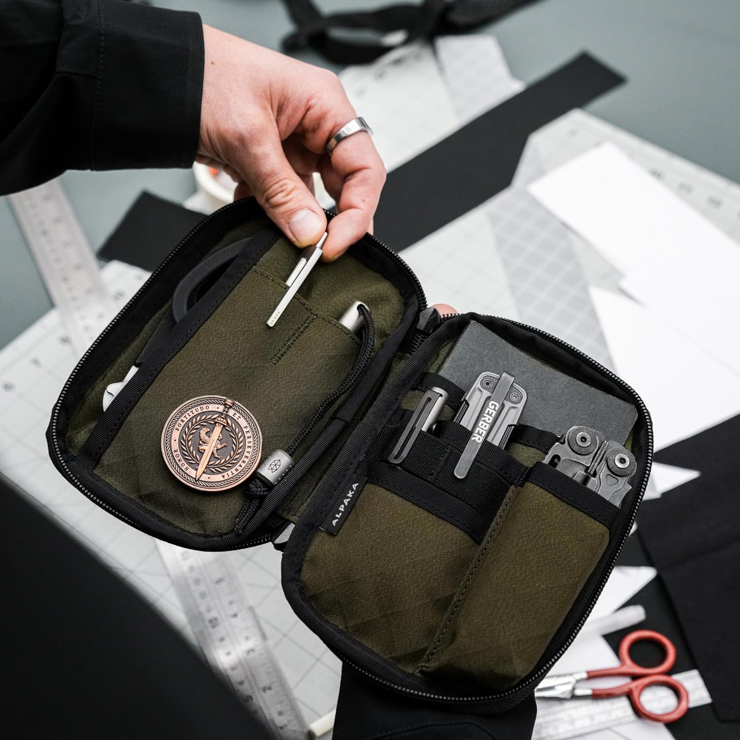 ALPAKA Admin Pouch Pro - Small Tool Pouch with Smooth Zipper, Weatherproof Storage for Electronics, Cables, EDC Organizer, Travel Accessories - Image 8