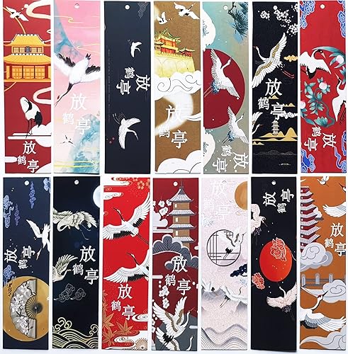 Miniatura 2 de Marcas de libro de pintura de grúa de la cultura china de la grúa de la cultura china fijadas para el regalo de los amantes del libro