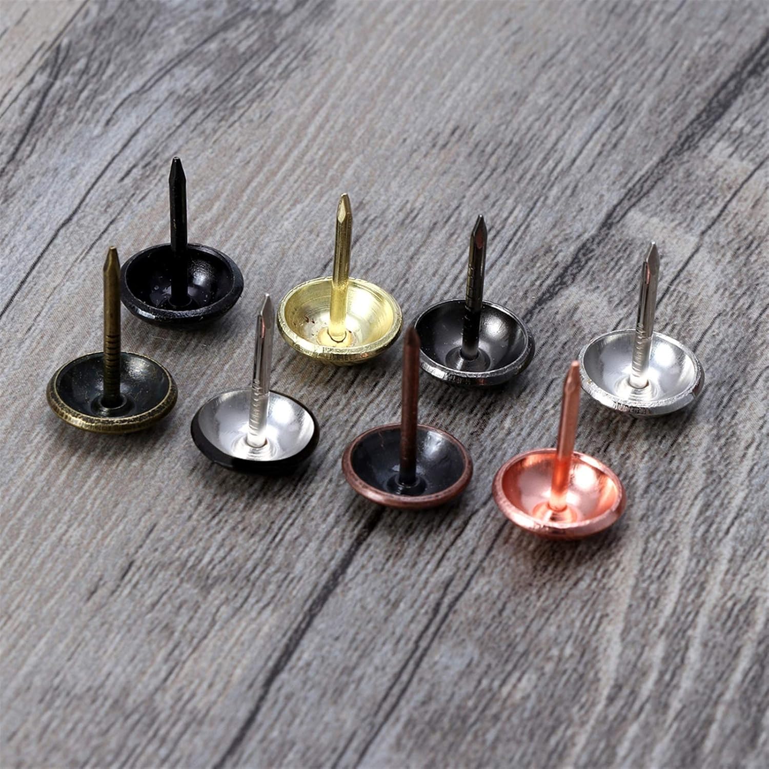 Furniture Tacks,Push Pins Thumbtack 100 Pieces of Antique Brass Interior Decoration Nails Furniture Tacks pushpins Hardware Decoration Usual and Practical Fasteners (Color : Black) (Color : Black) (C