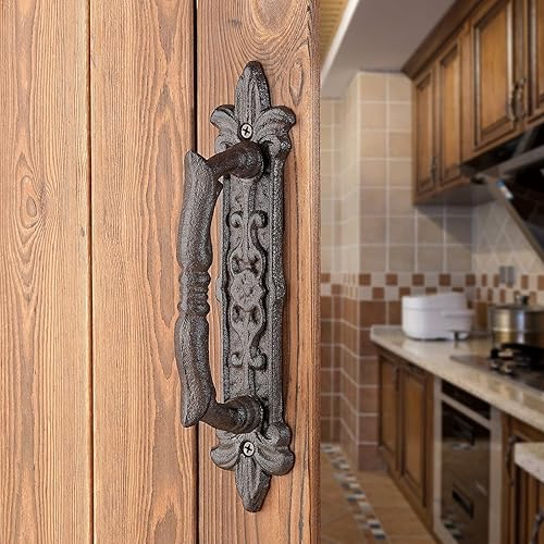 INIRET 2 Packs Heavy Duty 8.9" barn Door Handles,Rust Color