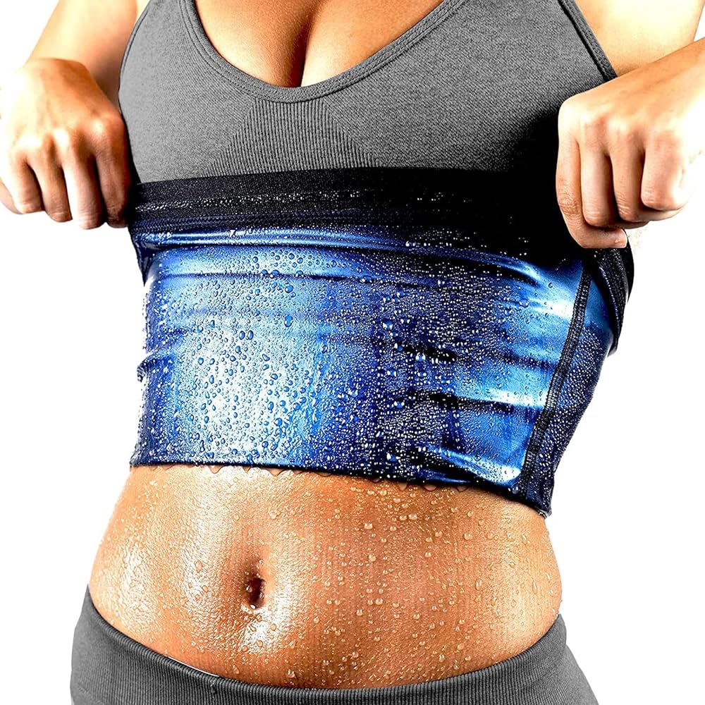 BODYSUNER Waist Trainer for Women Lower Belly Fat Sweet Sauna Suit Sweat Waist Trimmer Slimmer Plus Size Workout Gym Exercise Wraps Deep Blue,XXL/3XL