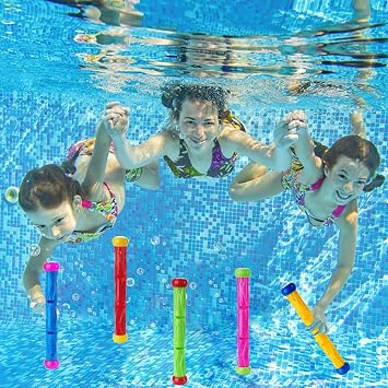 Swimming Pool Toys Sinkies for Kids, 5 PCS Dive Sticks Underwater Training Diving Toys Swim Toys