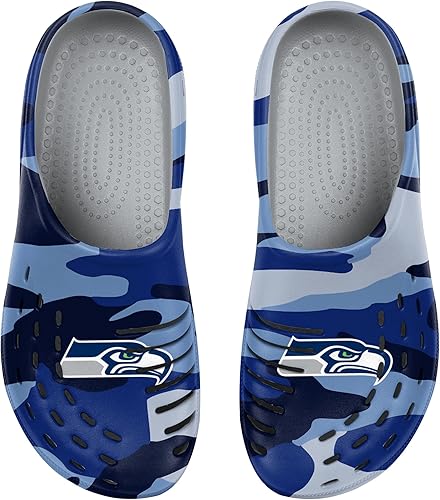 Miniatura 264 de FOCO - Sandalias de agua de jardín con logotipo de equipo de la NFL, para hombre Camuflaje tonal,logotipo grande de bloque