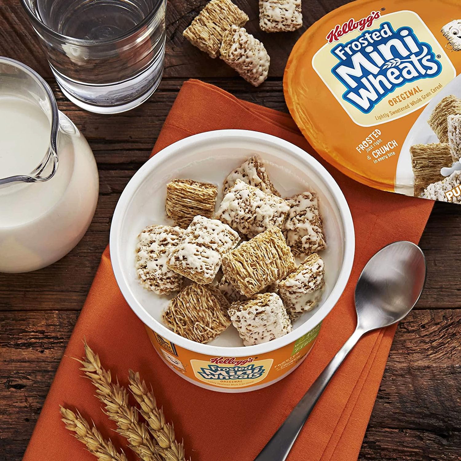 Cereal Cups Variety Pack - 12 Single Serve Individual Breakfast Cereal Cups with 6 Spoons & 12 Sip Straws - Froot Loops, Frosted Flakes, Apple Jacks, Mini Wheats To Go, Bulk Cereals Box for Family