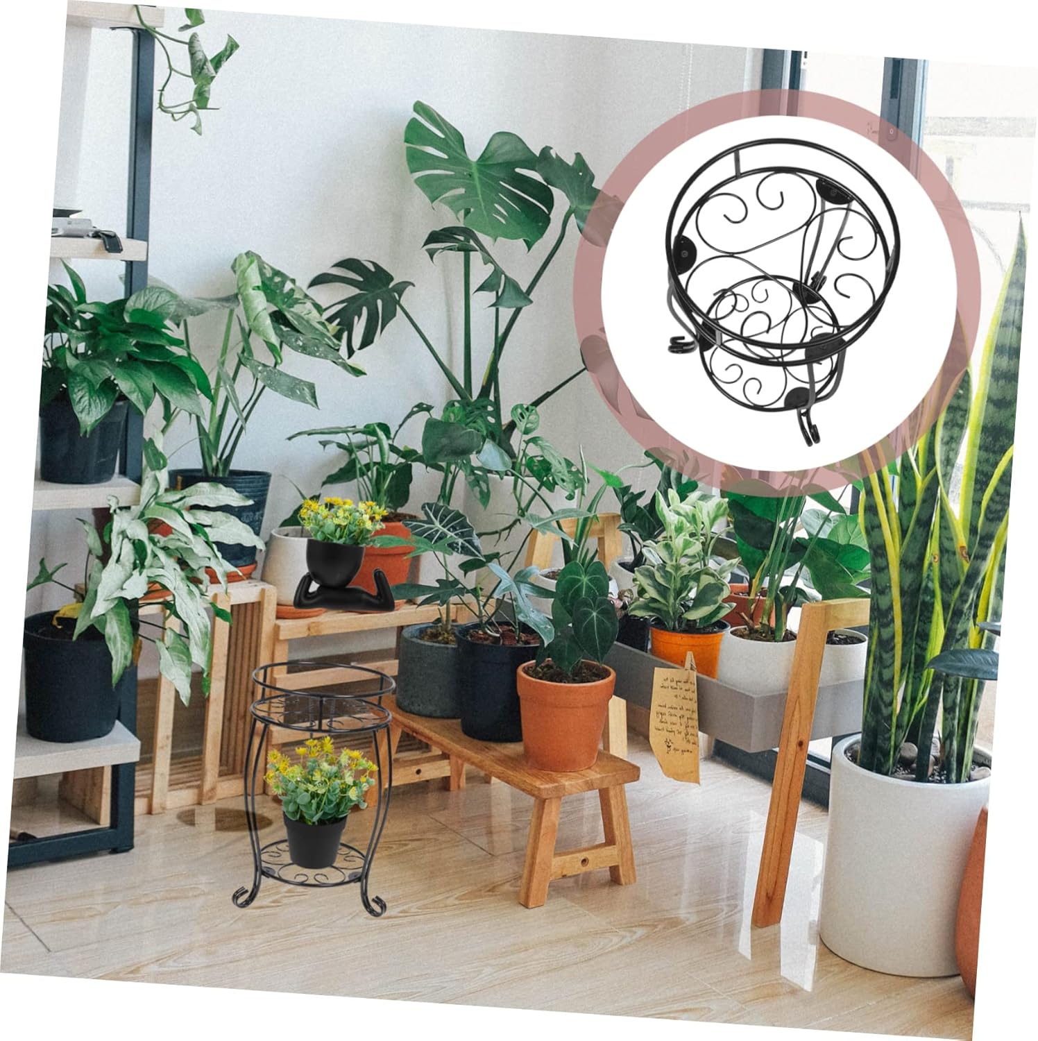 Metal Plant Stand Heavy Duty Flower Pot Holder for Indoor and Outdoor Use Multi-tiered Design for Balcony Patio and Room Decor