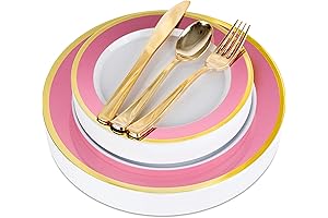 Easter Fancy Plastic Dinner Plates Set Including Silverware