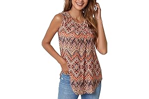 Women's Sleeveless Flowy Printed Loose Tank Tops