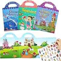 ASTARON 3 Libri Adesivi 3D Riutilizzabili Per Bambini 3-6 Anni - Giochi Educativi E Sensoriali - Foto 13