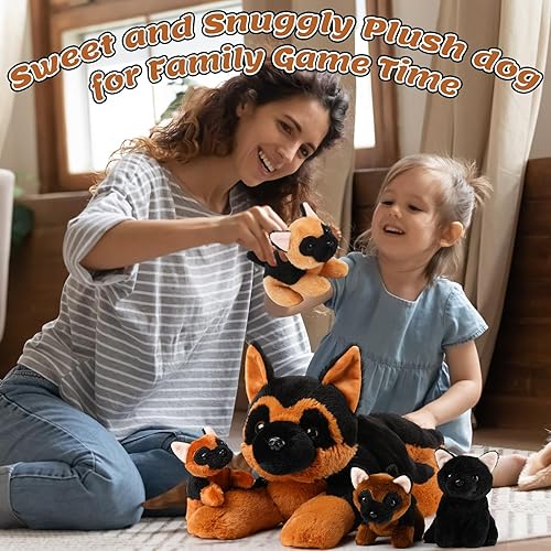 Miniatura 56 de Skylety 5 piezas de animales de peluche para perros con bebés en el interior, 1 mamá grande con 4 mini juguetes suaves para niños, fiesta