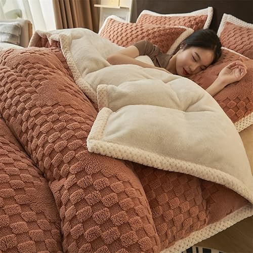 XHCTNN Juego de sábanas de forro polar de tafetán tamaño King  Suave forro polar ártico resistente a la decoloración, juego de 4 piezas para otoño e