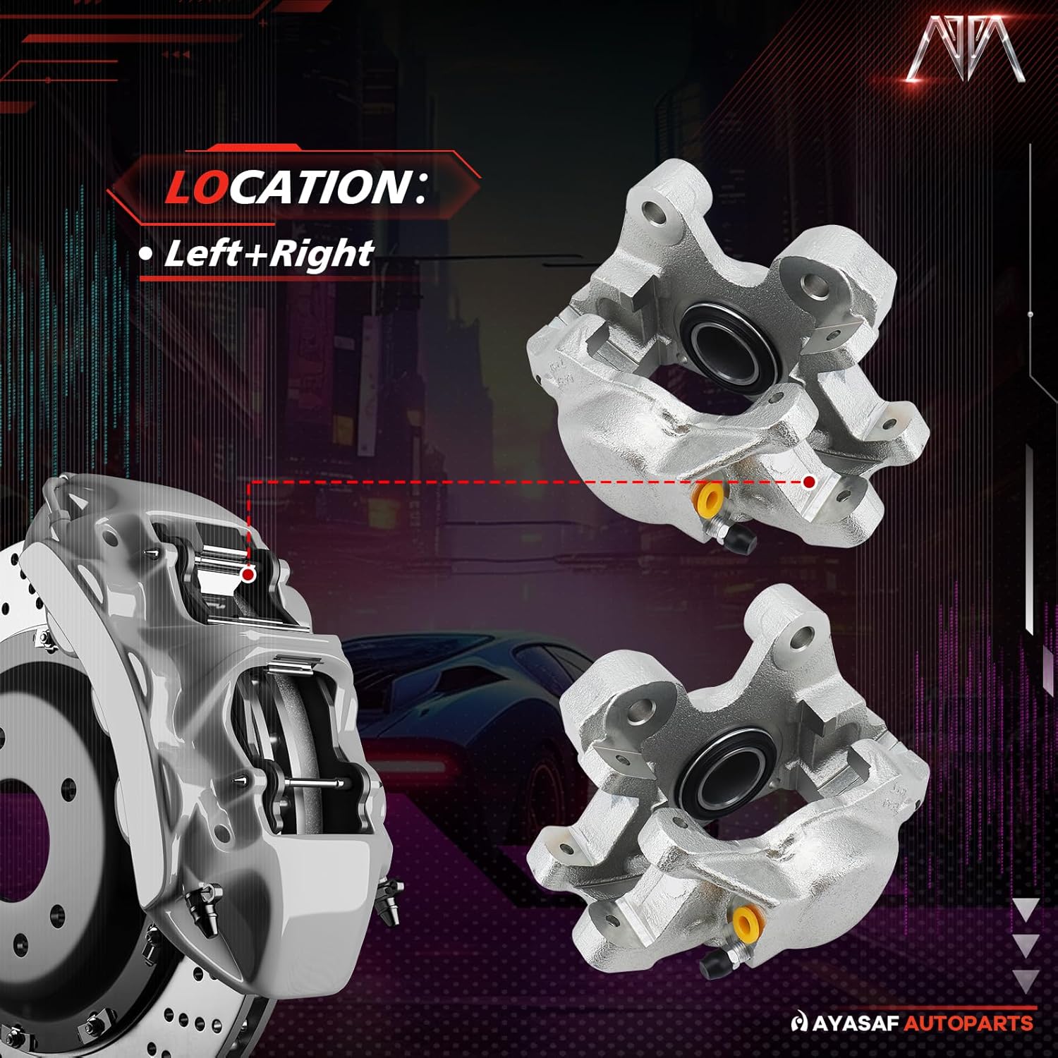 MAYASAF Brake Caliper 19768 19769 Rear Passenger & Driver Side Caliper Assembly Fit 1974 Jaguar XKE, 1982-87 Vanden Plas/74-79 Jaguar XJ12/74-87 XJ6/76-94 XJS