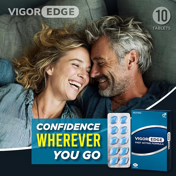 VIGOREDGE Fast-Acting Tablets for Men – Extra Strong Male Supplement – Discreet, When-Needed Tablets, Made in the UK