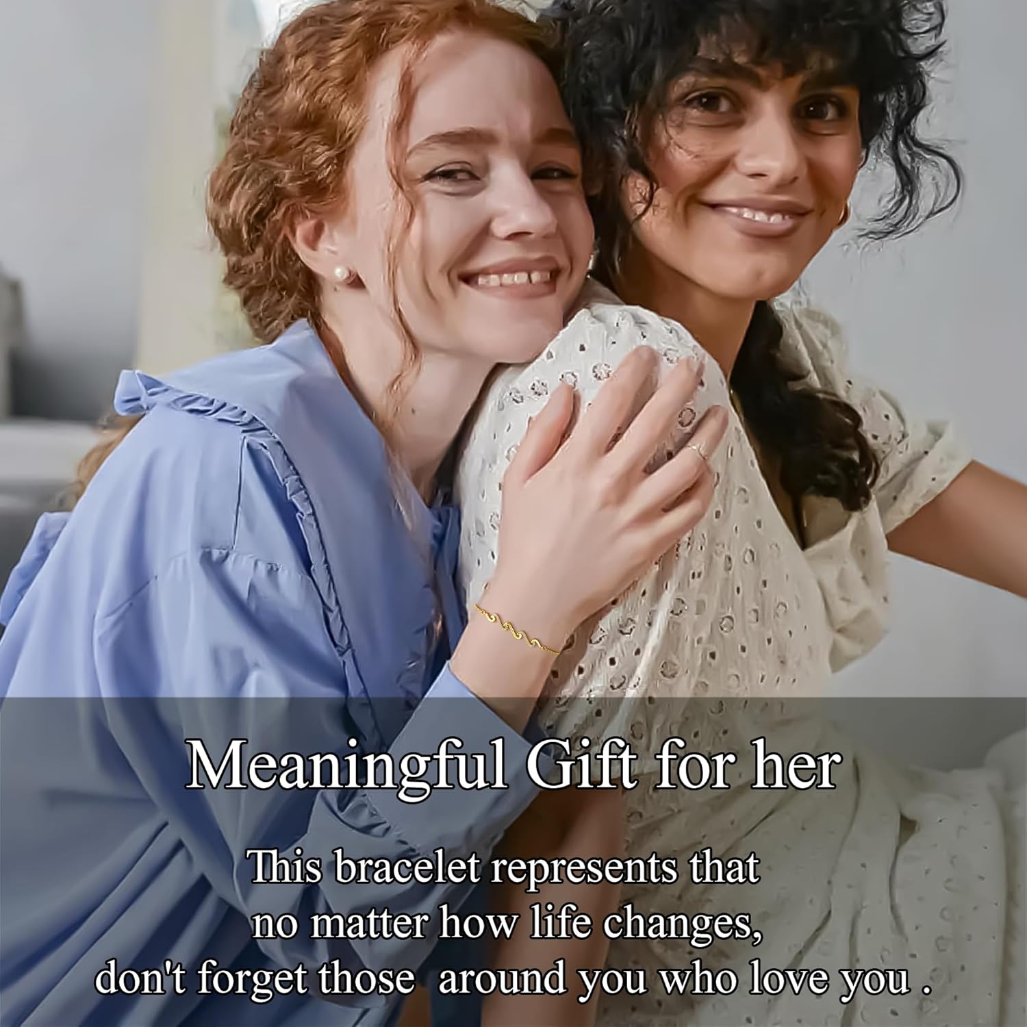 C-leen Birthday Gifts for Women, 14K Gold Plated Wave Bracelets Dainty Gold Bracelets Birthday Gifts for Mom Daughter Friend Bestie - Image 5