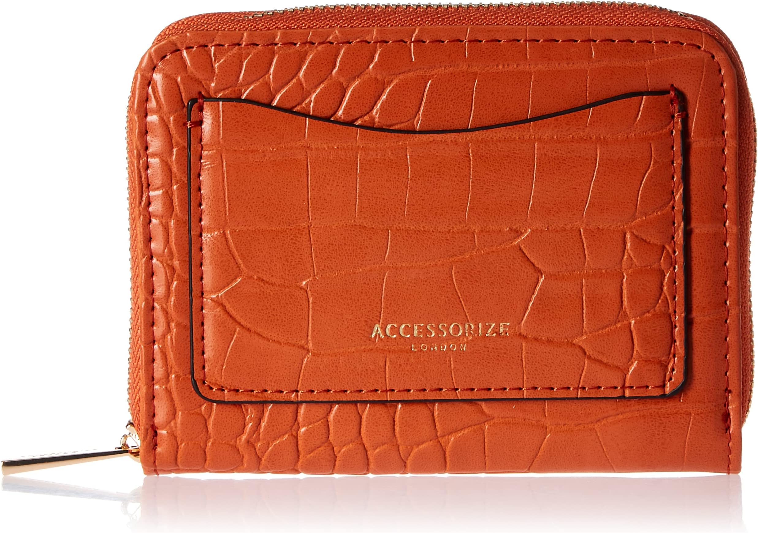 Accessorize London women's orange Card Pocket Purse wallet