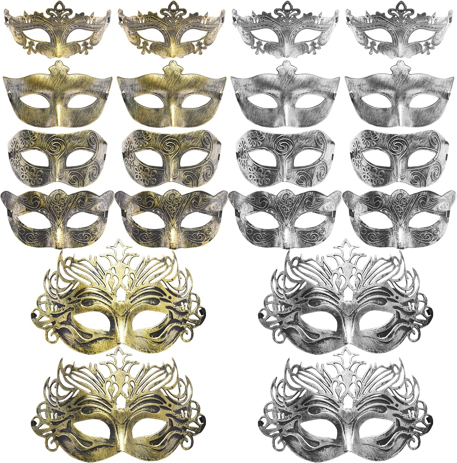 Yookat 20 Pieces Masquerade Masks Vintage Antique Masks Venetian Mask Carnivals Masks for Carnivals Masquerade Party