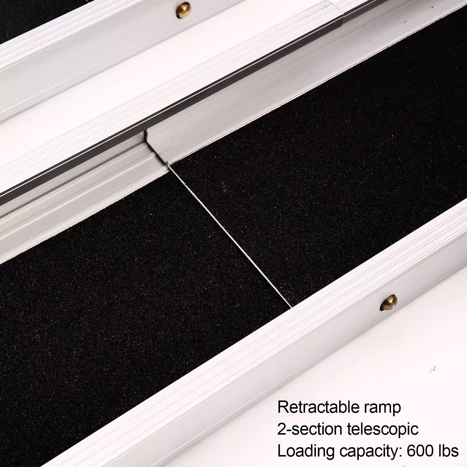 Rampa de umbral, rampas portátiles de Aluminio para sillas de Ruedas, sección telescópica Ajustable Antideslizante, rampas para discapacitados (Color: Negro, 2 Piezas, tamaño: 47.2 x 7.5 in)