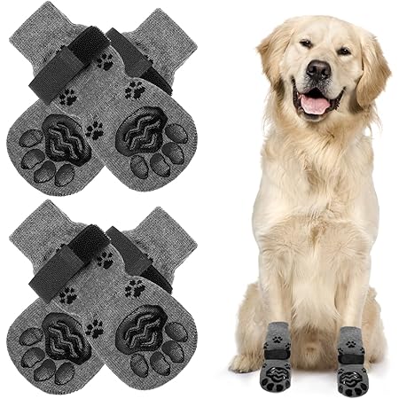 Anti-Rutsch Hundesocken 2 Paar - Pfotenschutz Für Drinnen & Draußen