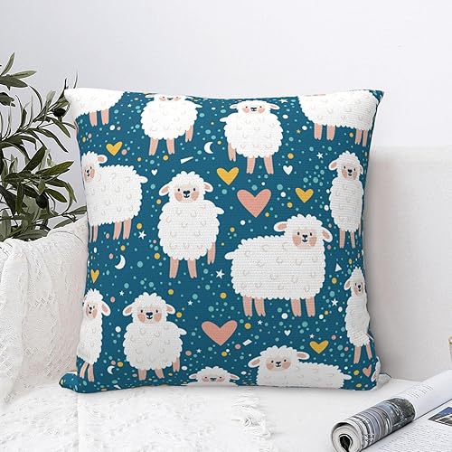 Miniatura 3 de White Sheep- Throw Pillow Covers 24"x24" Throw Pillow Cushion Cases Decoration for Couch Sofa Pillow Covers fundas para cojines de sala Cute Throw