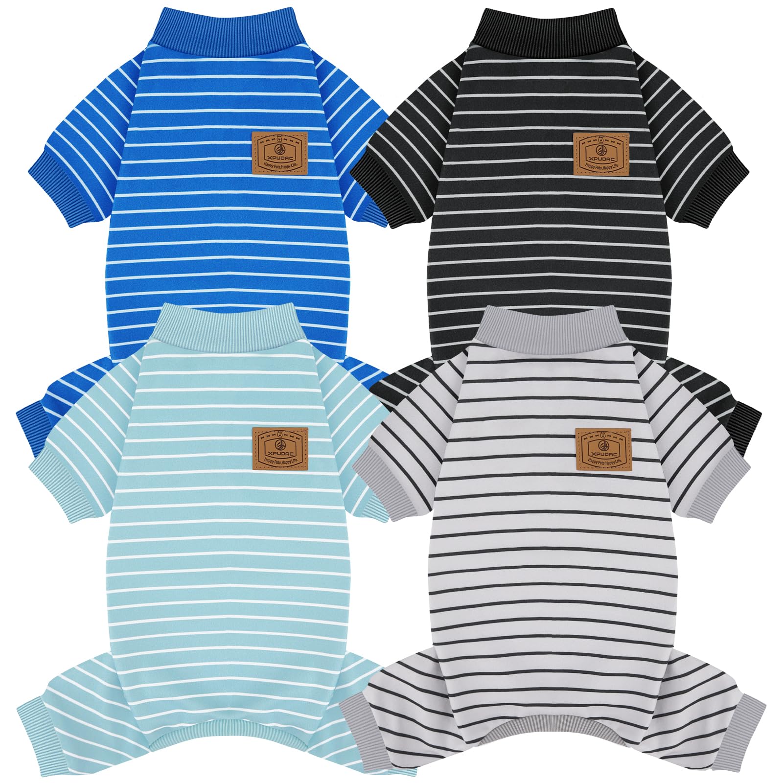 Pyjama rayé pour chiot mâle XXS tenue de nuit confortable