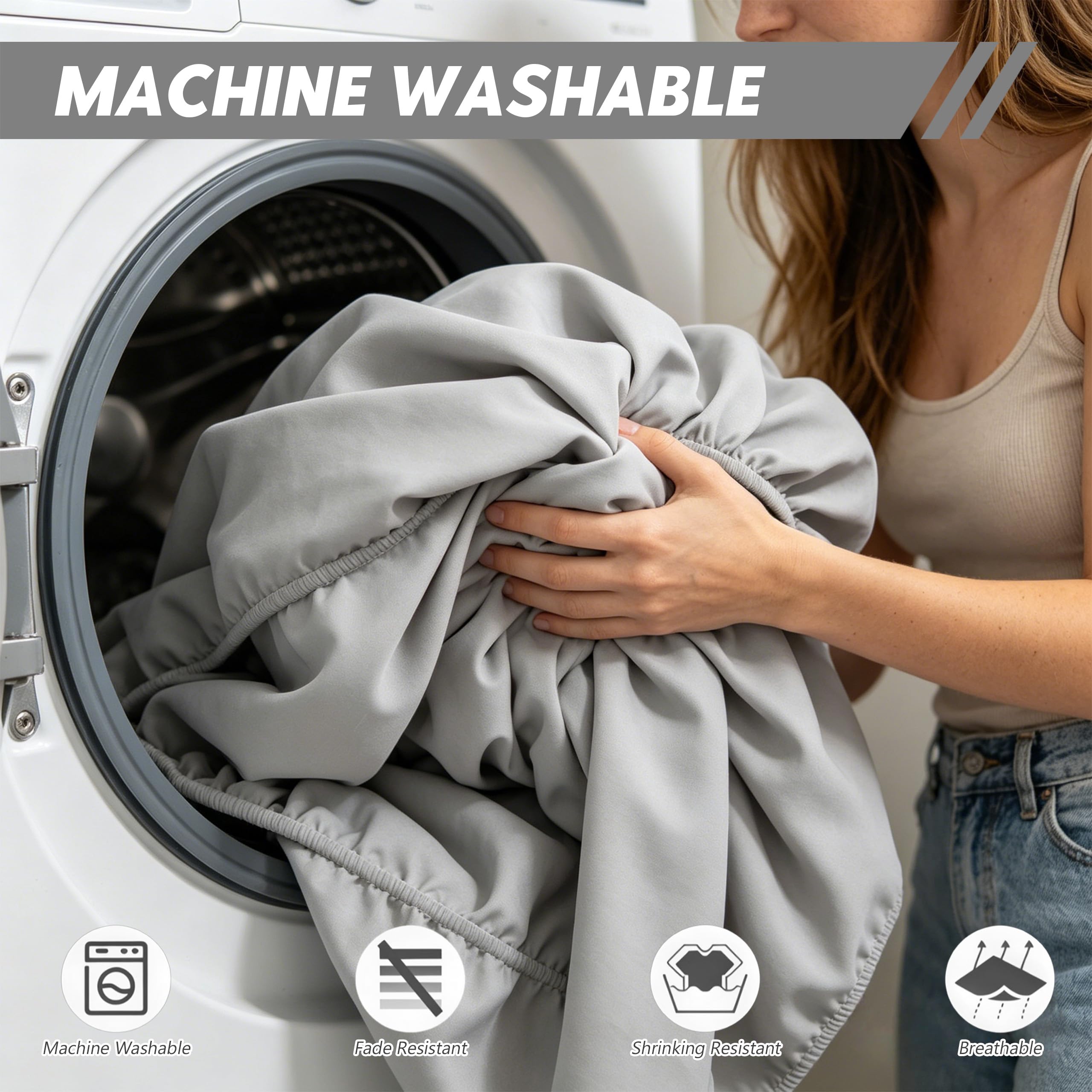 2 Stück Spannbezug für Massageliegen mit Loch, Waschbar, aus Strapazierfähigem Material, für Kosmetik-Tische, Spa, Schönheits, Grau, 80 x 190 cm