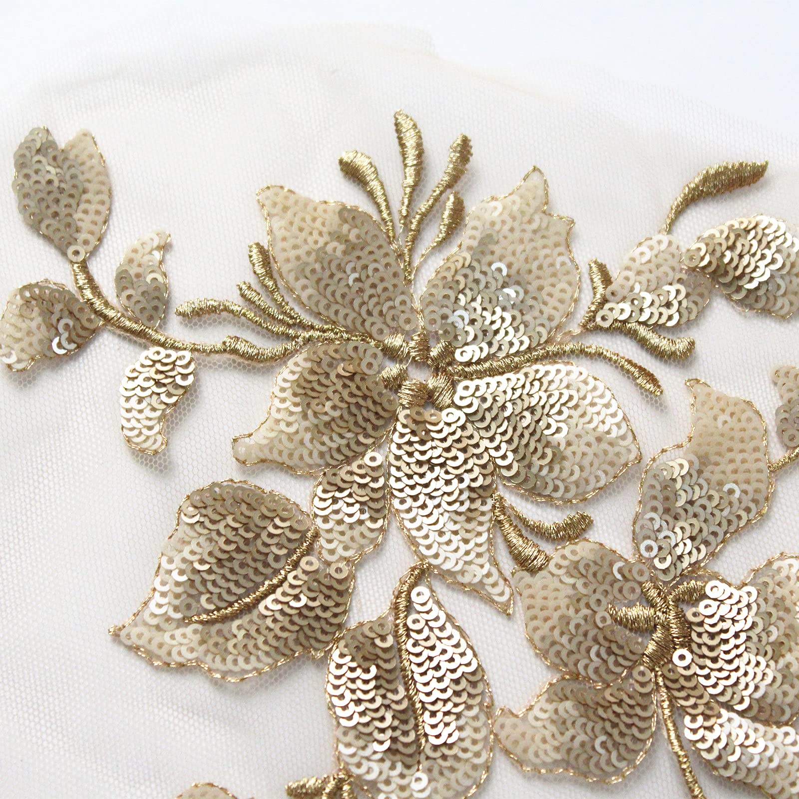 Toppa Paillettes E Pizzo Per Abiti Da Sposa - Decorazione Fai-da-te Colore Blu