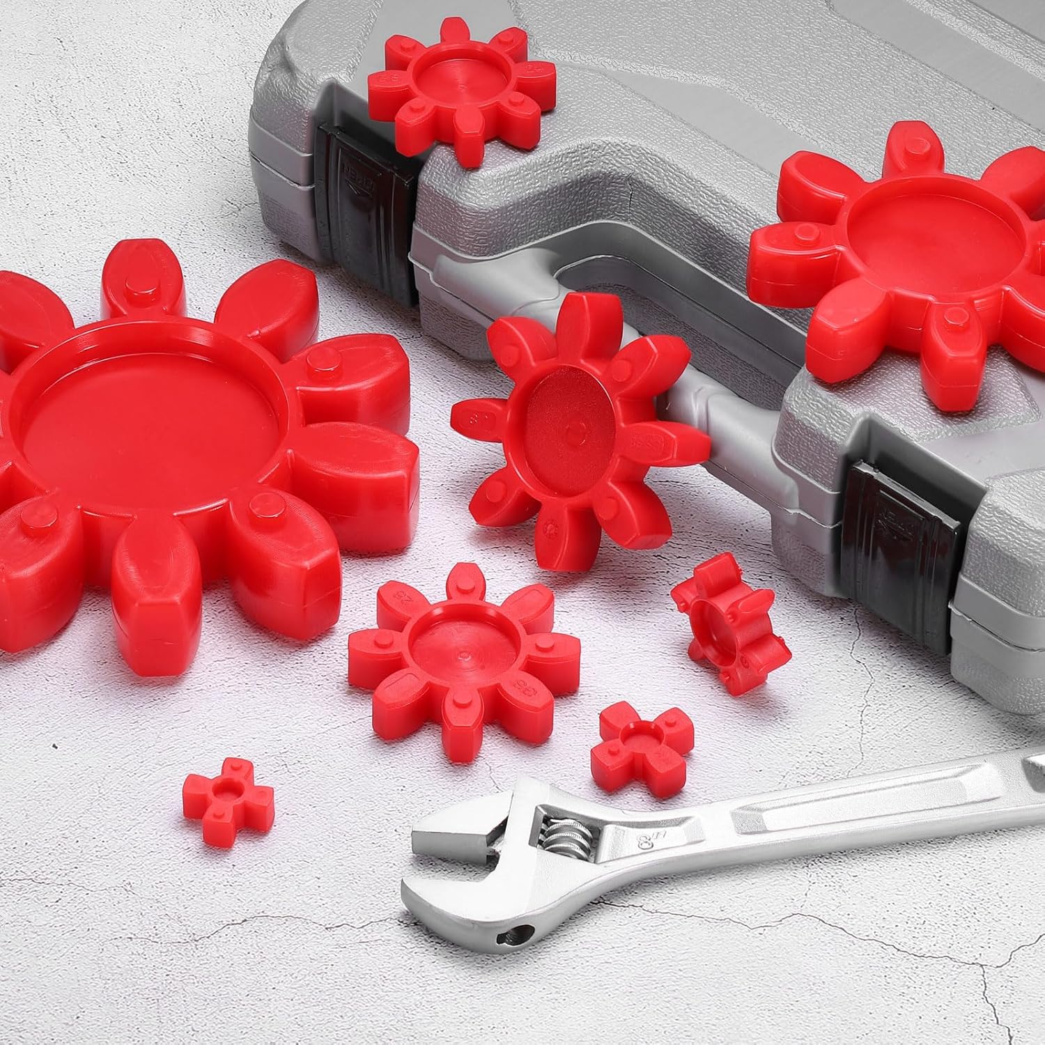 uxcell 4pcs GS42 Coupling Insert, Urethane Flexible Solid Type Jaw Coupling Center Insert for L-Jaw Couplings L-Jaw Couplers Set, Red