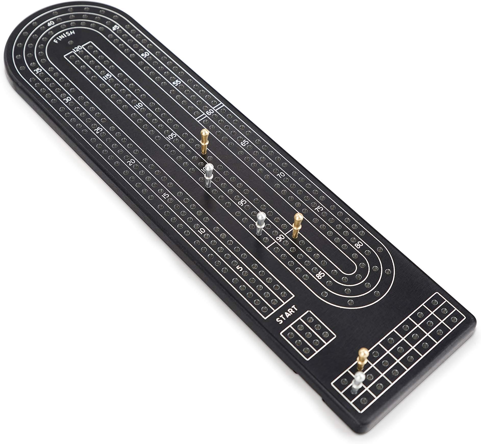 Quality Black Cribbage Board by Gapple, Durable Aluminum Material, Precise Engraving, Gorgeous Anodized Finish, Metal Scoring Pegs | Made in The USA