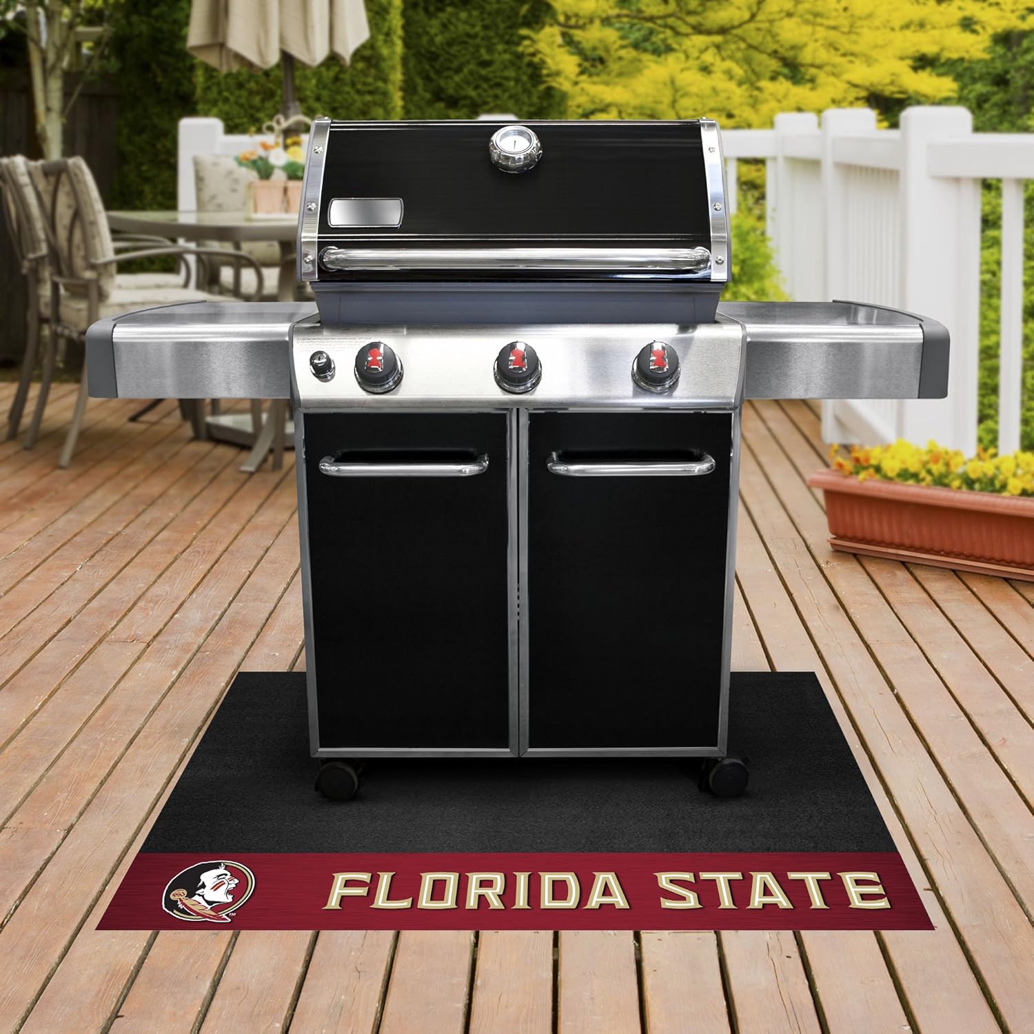FANMATS - 12105 NCAA Florida State University Seminoles Vinyl Grill Mat, Black, 26"x42"