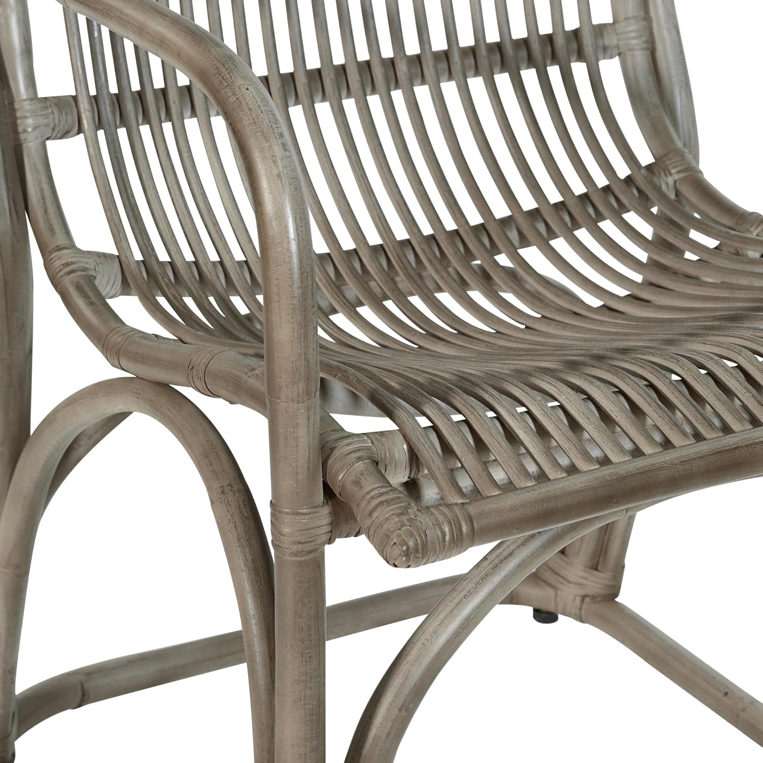 OSP Home Furnishings Hastings Rattan Club Chair with Sled Base, Grey