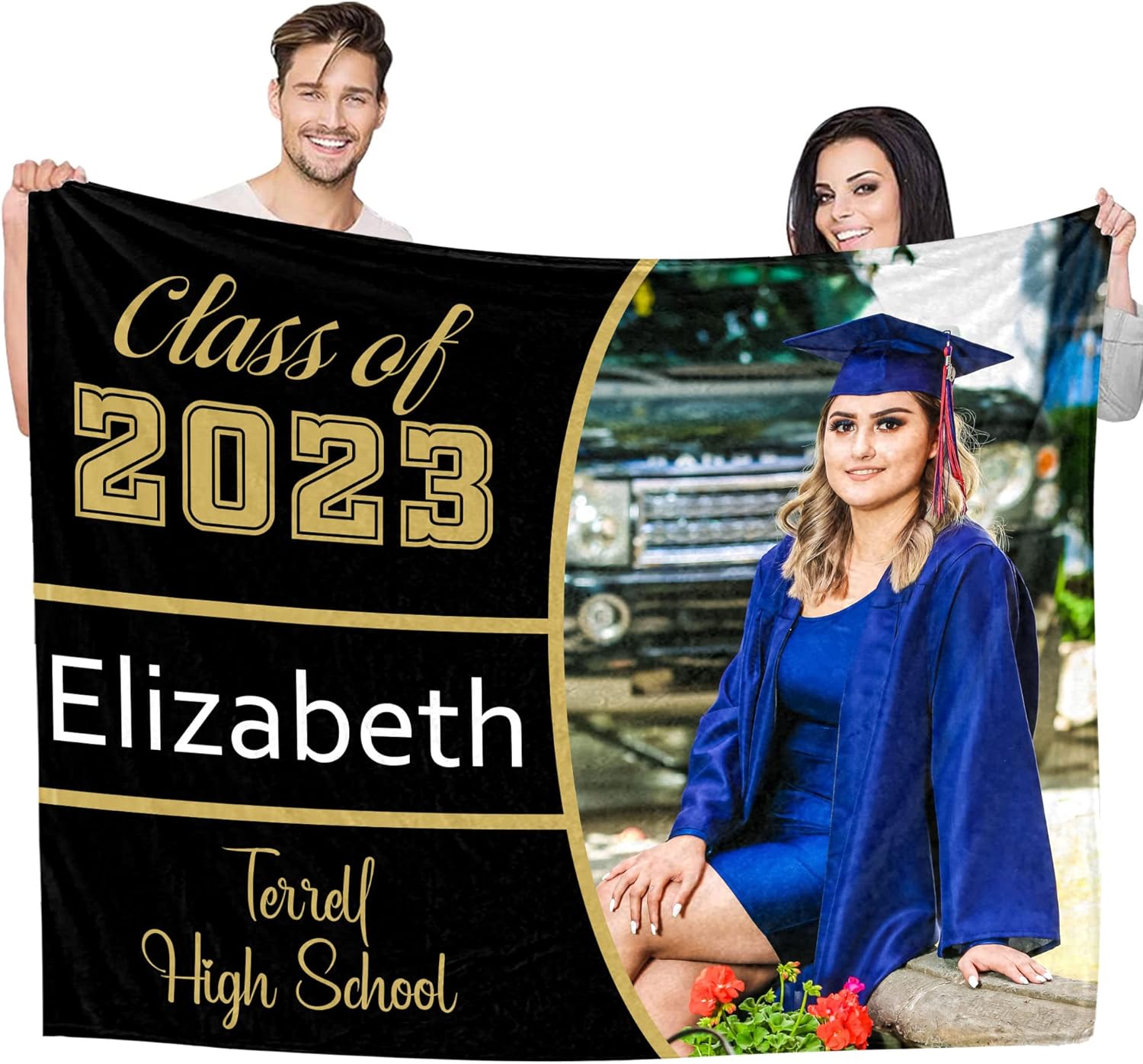 FunStudio Personalized Graduation Blankets with Photo Class