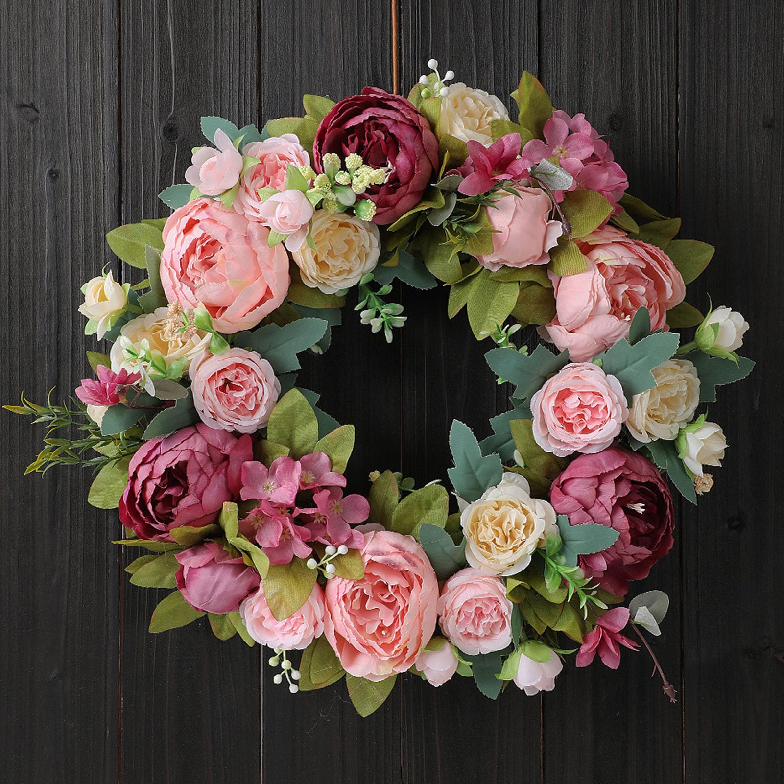 Alomejor Decorazione Ghirlanda Floreale Ghirlanda di Fiori Artificiali Impermeabile 3D per Decorazioni Primaverili per la Casa e le Feste Dimensioni 17,72 Pollici (#1)