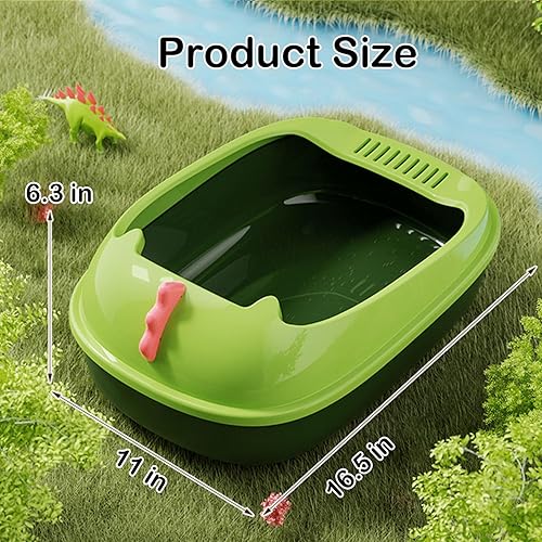 Miniatura 10 de RMNHPTK Caja de arena abierta para gatos, inodoro antisalpicaduras para gatos con cuchara tamizadora de arena para evitar fugas de arena, bandeja de
