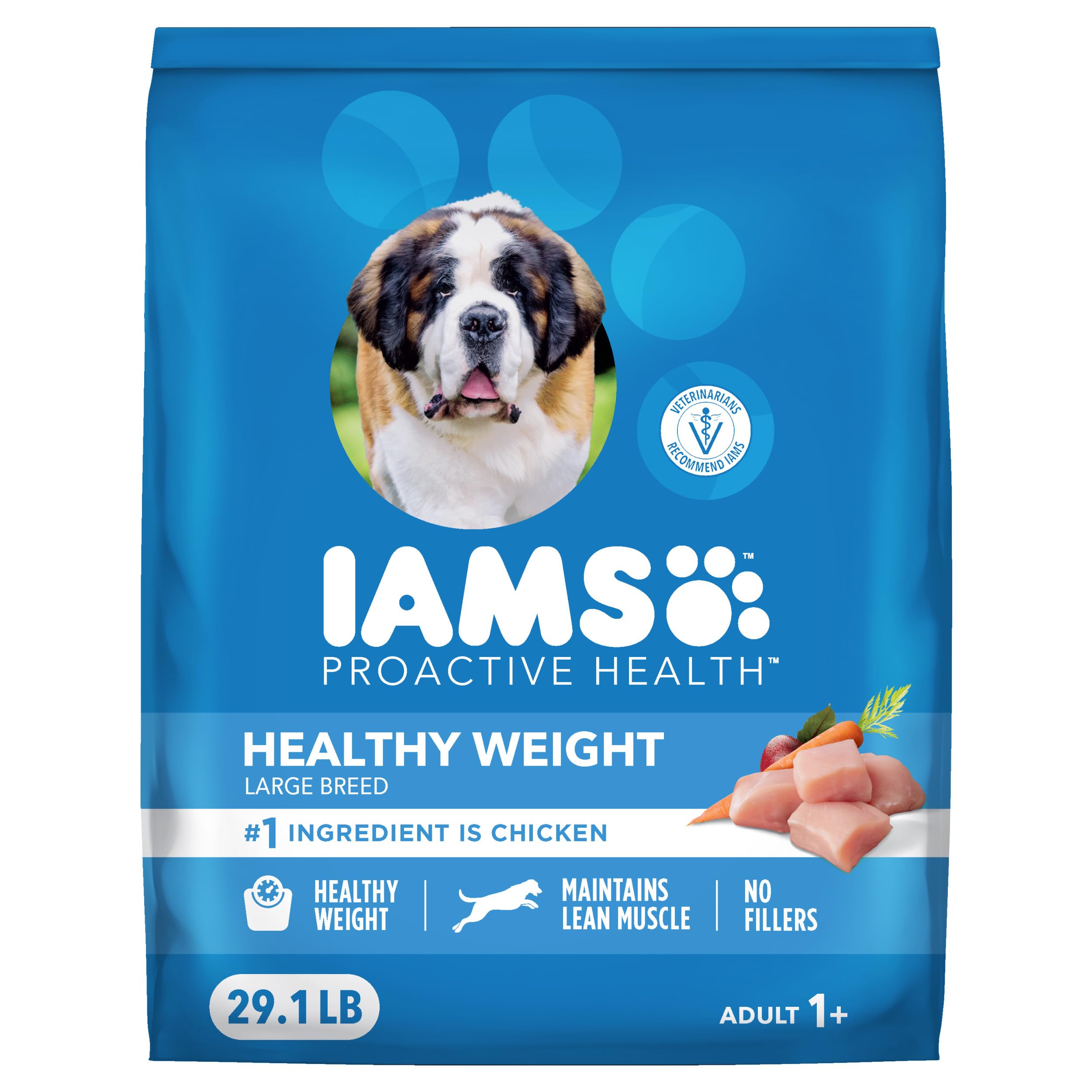 IAMS Proactive Health Healthy Weight Control Large Breed Adult Dry Dog Food with Real Chicken, 29.1 lb. Bag