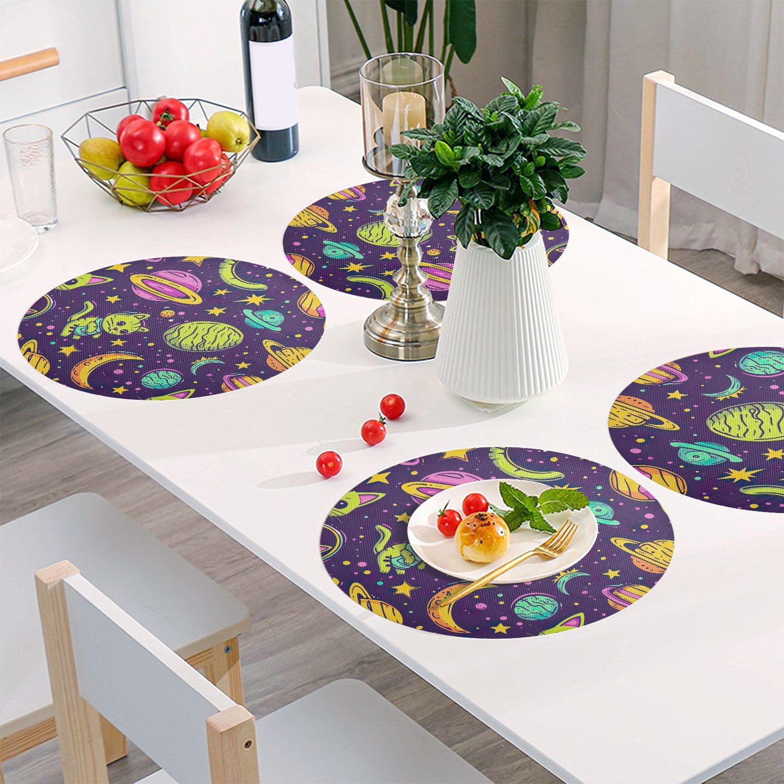 Juego De 6 Manteles Individuales Con Estampado De Vaca, Lava