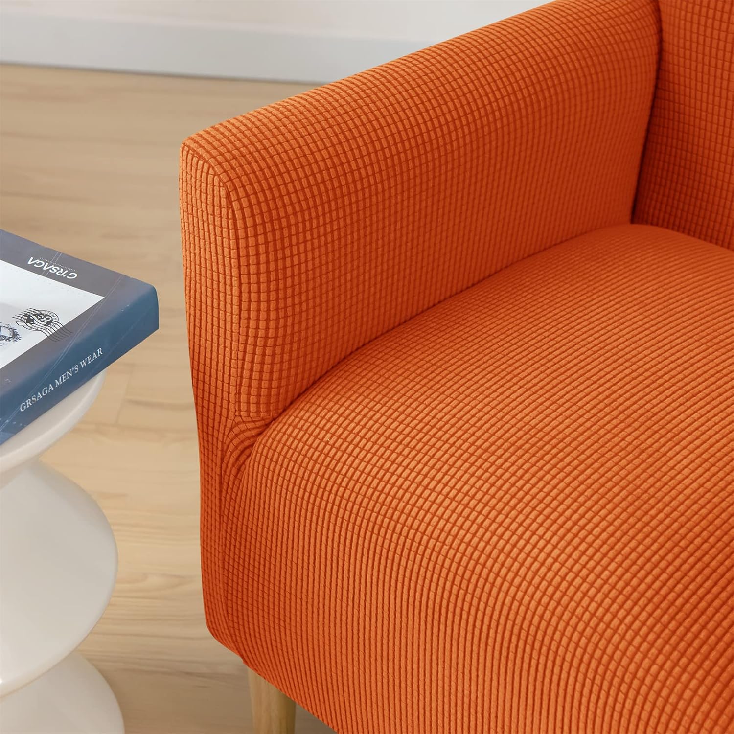 Stretch Armchair Cover Sofa Slipcover, Removable Chair Cover Replacement Couch Furniture Protector for Living Room (Orange)