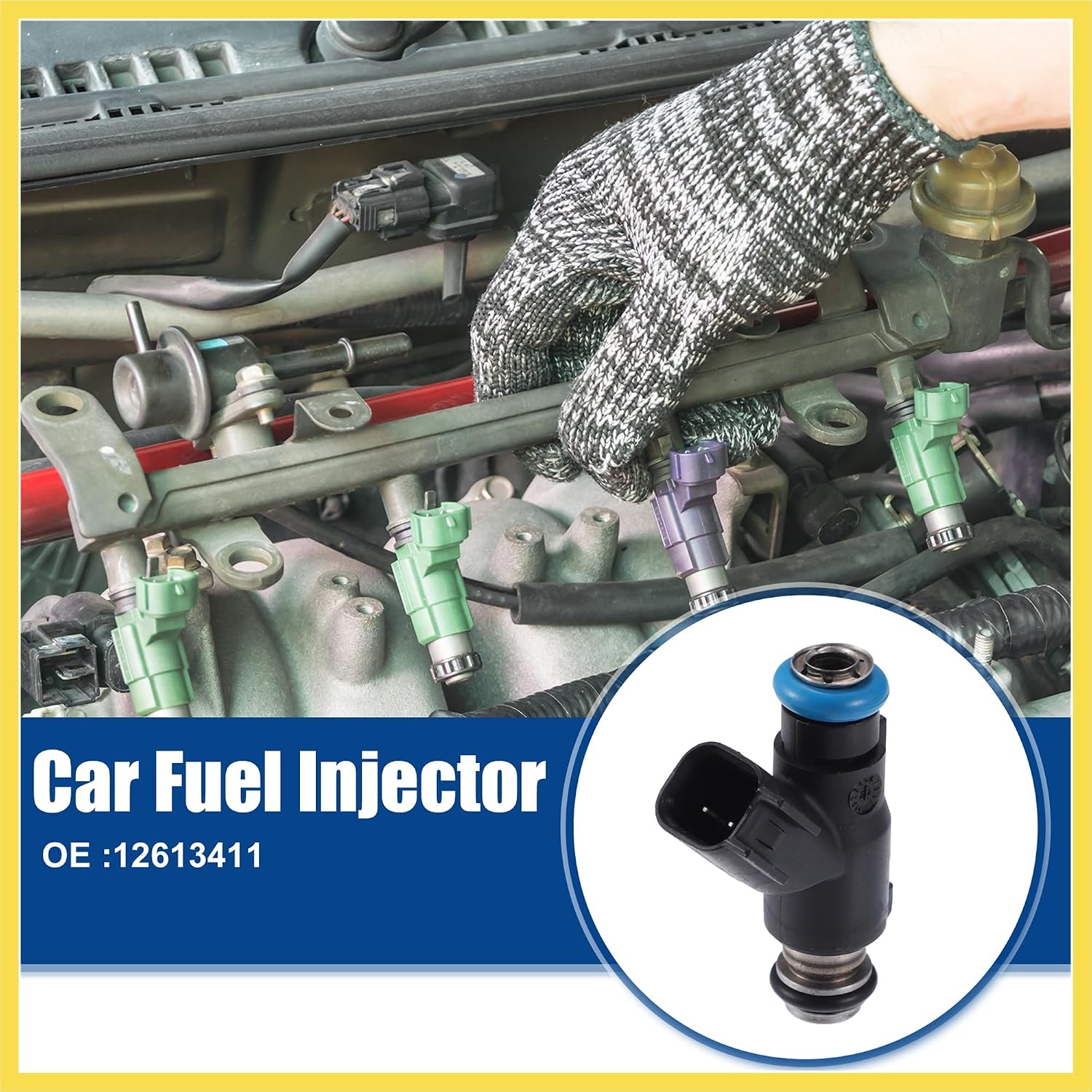 Car Fuel Injector Nozzle Replacement for Chevy Silverado 1500 4.3L 4.8L 5.3L 6.0L 2010-2013 No.12613411 - Pack of 1 Benefit