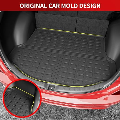 Miniatura 4 de Xipoo Revestimiento de carga compatible con Toyota RAV4 2013-2018, alfombrilla de carga para automóvil, repuesto de elastómero termoplástico para