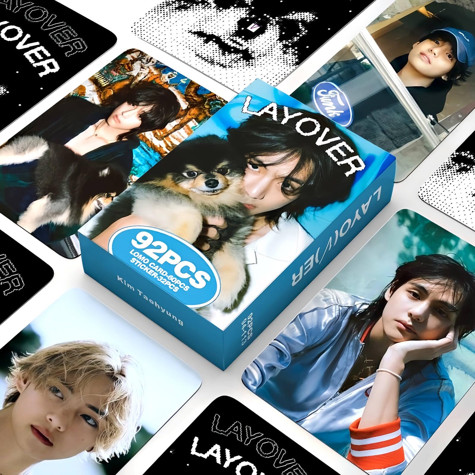 Amazon.com: PYAJUU KPOP V Photocards 92PCS V Layover Album Cards