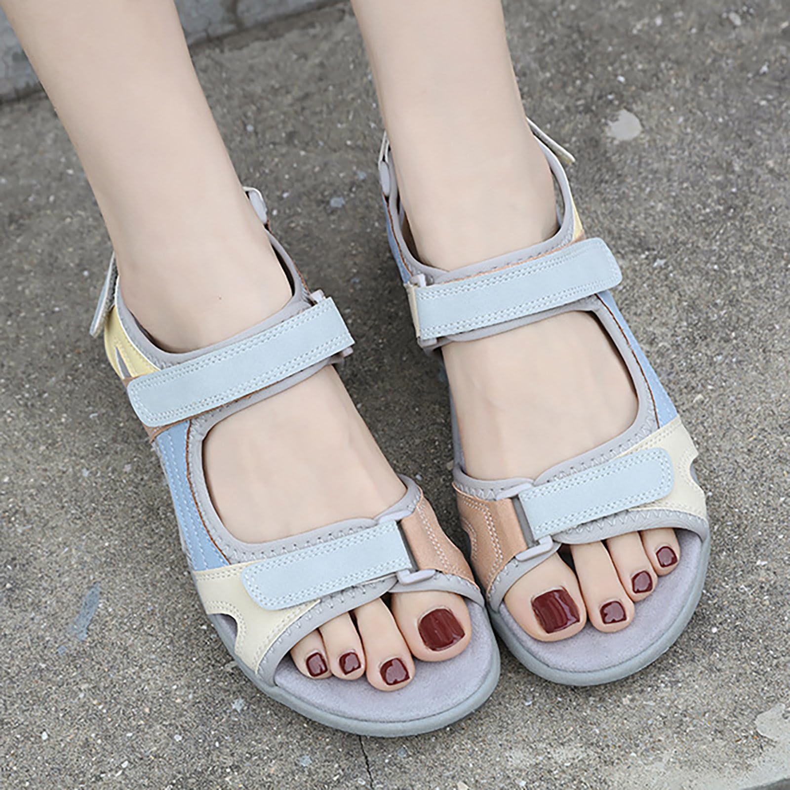 Scarpe Aperte Donna Sportive Estive - Ciabatte Pianta Larga con | Bassi Aperti Sul Retro Sandalo Suola Antiscivolo Ortopediche Sandali Leggeri Comodi Scarpe Casual Da Esterno