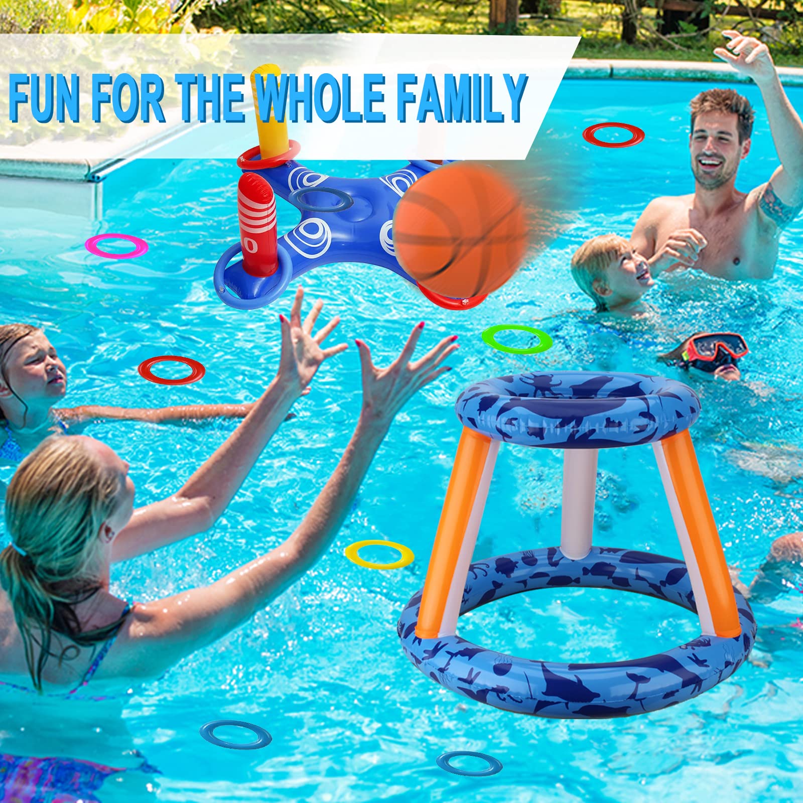 Intex Pool Pool Basketball Toys, Floating Basketball Hoop Ring