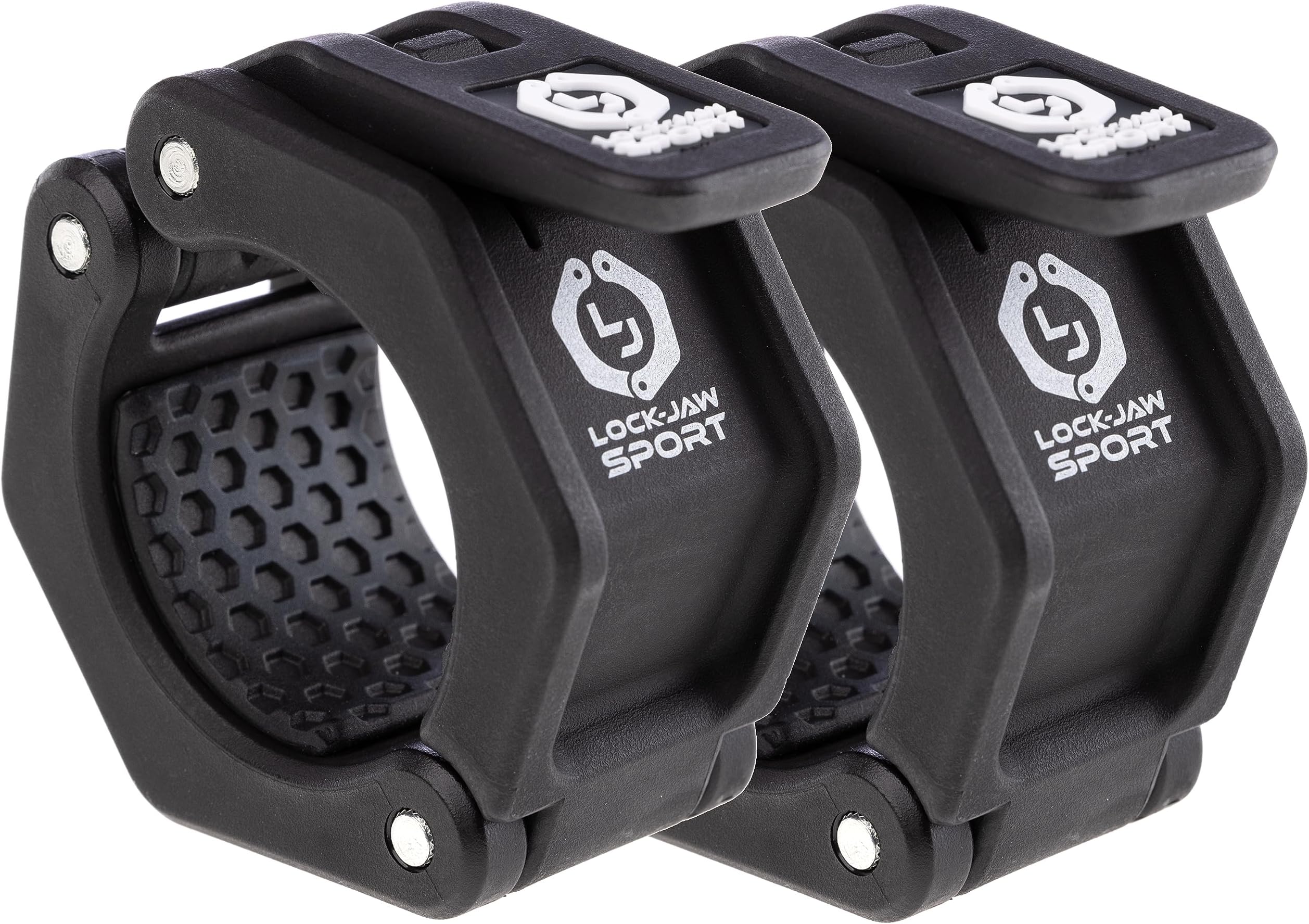 Lock-Jaw Barbell Collars Sport Olympic Barbell Clamps 2 Pcs – Heavy Duty Bar Clamps for 2” & 50mm Olympic Bars – Secure Weight Bar Clamps for Strength Training & Home Gym Accessories – Black