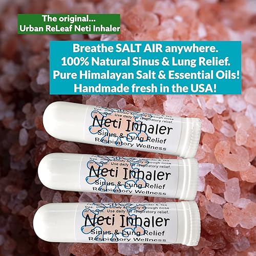 Miniatura 2 de Urban ReLeaf NETI - Aromaterapia de alivio de aire salado y sinusitis. ¡Himalaya! Bienestar respiratorio. Limpiar, práctico. Botánicos curativos