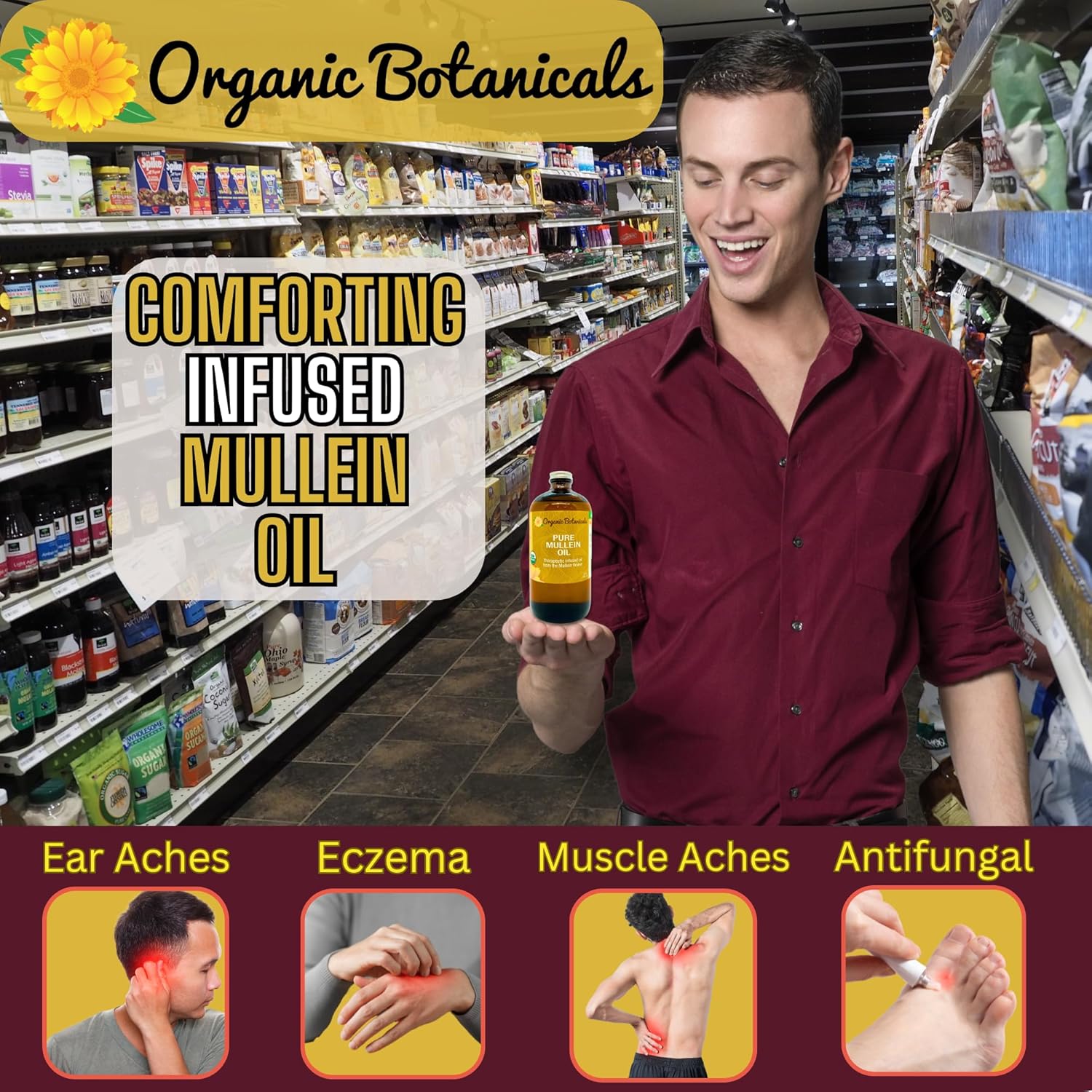 Pure Organic Mullein Oil - Organic Mullein Ear Oil Drops - Natural Ear Care Solution for Earaches, Tinnitus, and Kids - Herbal Mullein Extract Liquid for Soothing Relief (0.5oz) - Image 4